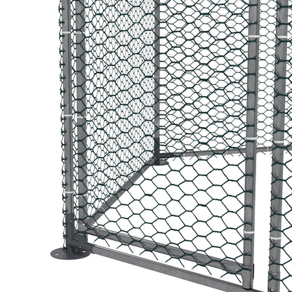 Chicken Coop Kennel Aviary Hexagonal Outdoor 5 m² - mesh enclosure dim. 2.8L x 2.45W x 2.46H - covered space - galvanized steel - 5/8 chickens