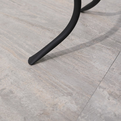 Round Garden Table Mosaic Side Table with Metal Legs for Patio Terrace Outdoor Balcony 35.5x35.5x53.5 cm Turquoise