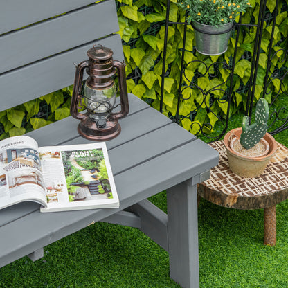 2-Seater Wooden Garden Bench, Weatherproof Bench, UV-Resistant Garden Furniture with Backrests, Park Bench 220kg Load Capacity, Balcony Bench, Wooden Bench for Balcony Terrace, Garden, 116 x 56 x 80 cm, Gray