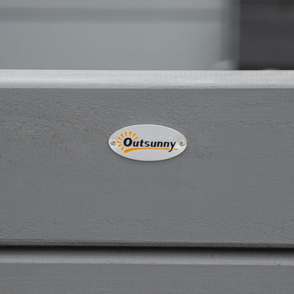 2-Seater Wooden Garden Bench, Weatherproof Bench, UV-Resistant Garden Furniture with Backrests, Park Bench 220kg Load Capacity, Balcony Bench, Wooden Bench for Balcony Terrace, Garden, 116 x 56 x 80 cm, Gray