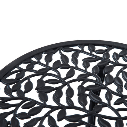 3-Piece Cast Aluminum Bistro Set Balcony Furniture Set Bistro Set with 2 Chairs Outdoor Garden Furniture Black