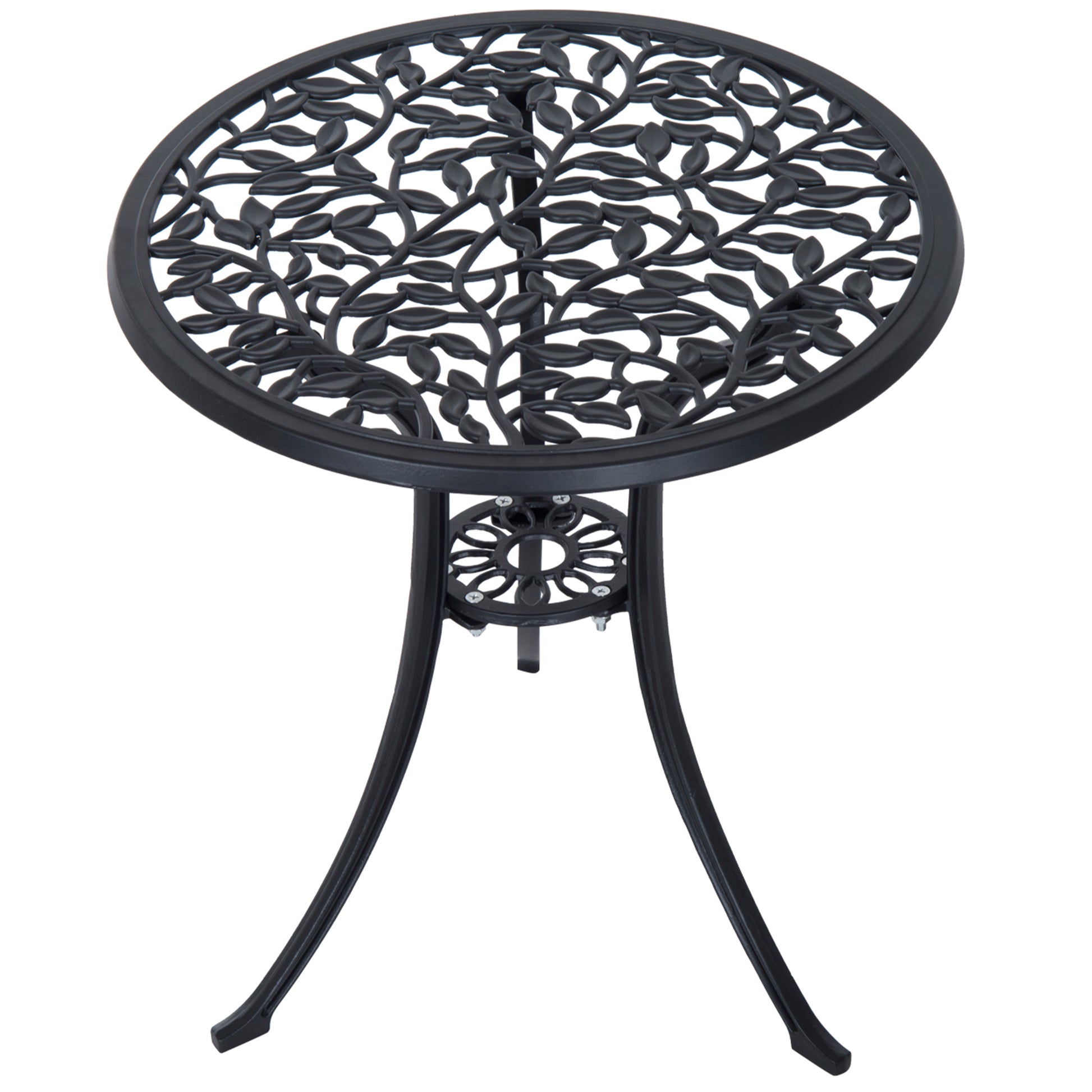 3-Piece Cast Aluminum Bistro Set Balcony Furniture Set Bistro Set with 2 Chairs Outdoor Garden Furniture Black