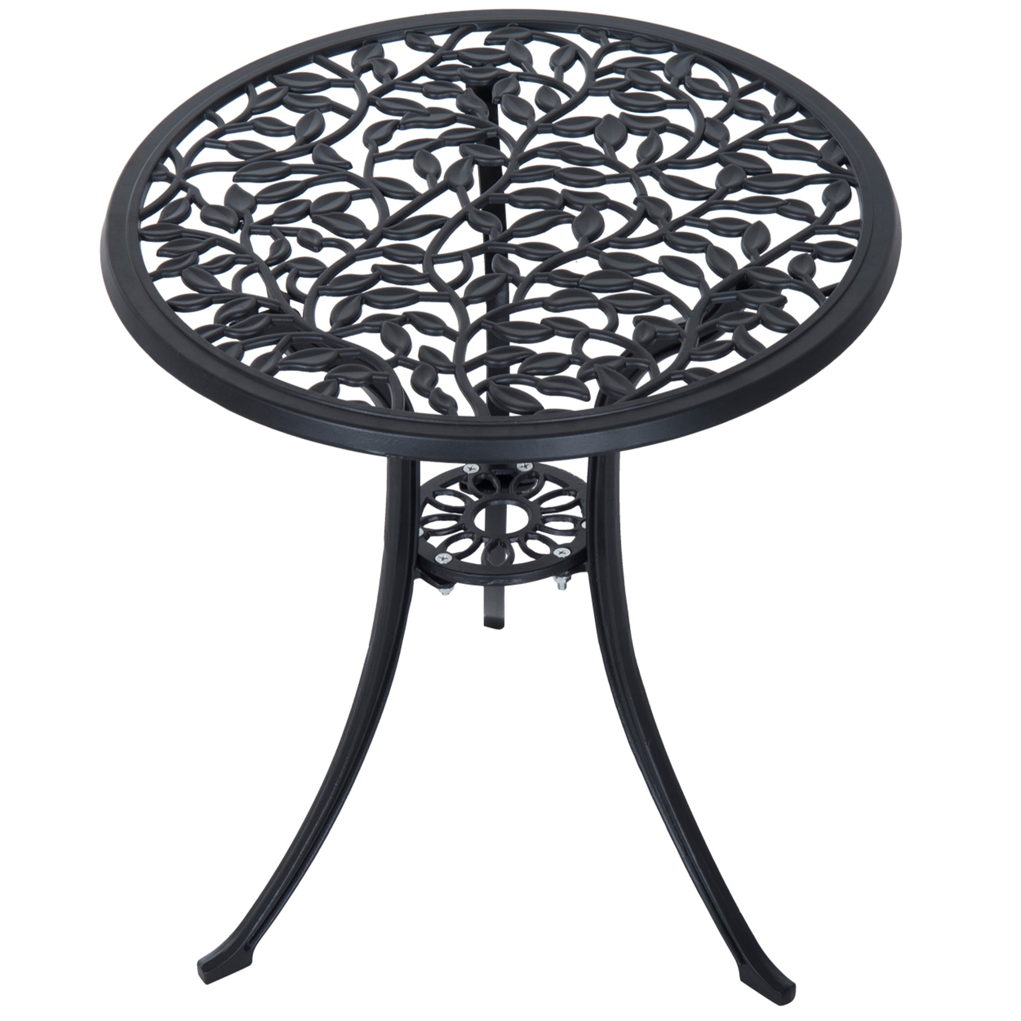 3-Piece Cast Aluminum Bistro Set Balcony Furniture Set Bistro Set with 2 Chairs Outdoor Garden Furniture Black