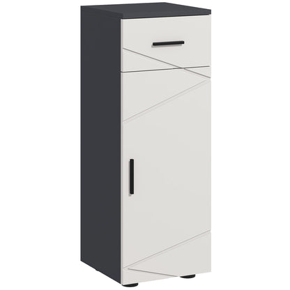 Bathroom Cabinet with Drawer and 2 Adjustable Shelves, Wooden Bathroom Cabinet, 30x30x82 cm, Gray