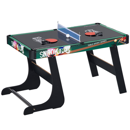 6 in 1 Foldable Multigame Table for Kids 7+ Years Game Table Billiards Foosball Ping Pong Ring Toss Air Hockey Ice Hockey 118x104x71 cm Multicolor