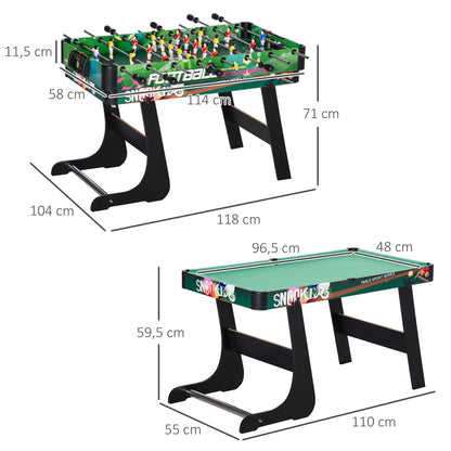 6 in 1 Foldable Multigame Table for Kids 7+ Years Game Table Billiards Foosball Ping Pong Ring Toss Air Hockey Ice Hockey 118x104x71 cm Multicolor