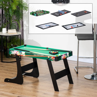 6 in 1 Foldable Multigame Table for Kids 7+ Years Game Table Billiards Foosball Ping Pong Ring Toss Air Hockey Ice Hockey 118x104x71 cm Multicolor
