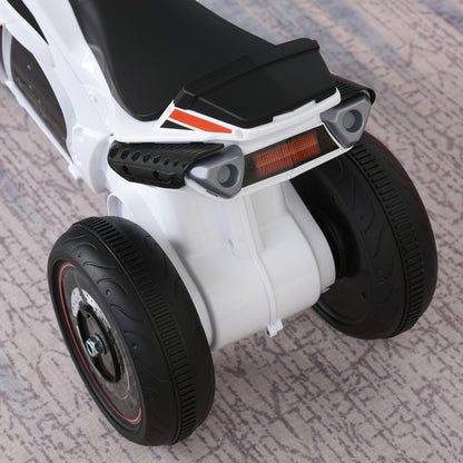 Ride-On Car with Music and Headlights for Kids 18-36 Months White