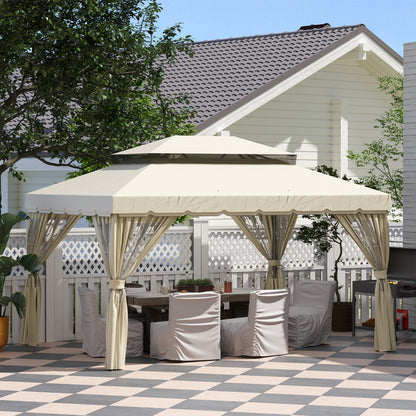 4 Side Walls for Gazebo 3x4 m Canopy Sides with Hooks 8 Windows UV Protection Replacement Side for Outdoor Garden Party Cream