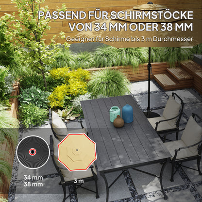 Fillable Umbrella Stand up to 28 kg Umbrella Base, Round Umbrella Holder, Umbrella Weight, Stand for Umbrella Ø34/38 mm, for Balcony, Terrace, Garden, Black