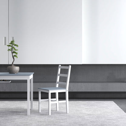 3-Piece Dining Set, Dining Table with 2 Chairs, Dining Group for 2 People, Kitchen Table Set, Table Group for Living Room, Kitchen, Space-Saving Gray+White, Pine Wood