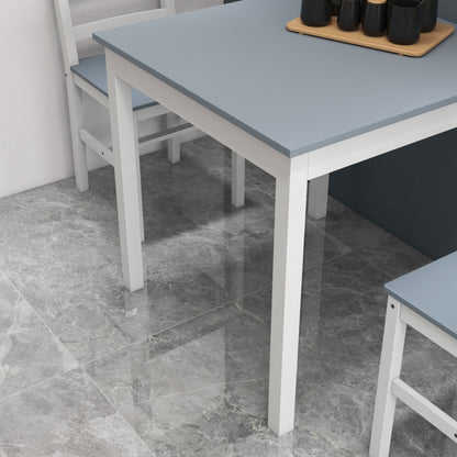 3-Piece Dining Set, Dining Table with 2 Chairs, Dining Group for 2 People, Kitchen Table Set, Table Group for Living Room, Kitchen, Space-Saving Gray+White, Pine Wood