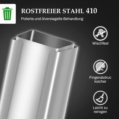 20L Trash Can with Soft Close Lid and Pedal, Trash Bin incl. Inner Bucket, Waste Collector, Stainless Steel for Bathroom, Bedroom, or Living Room, Silver, 21.5 x 37.2 x 57 cm