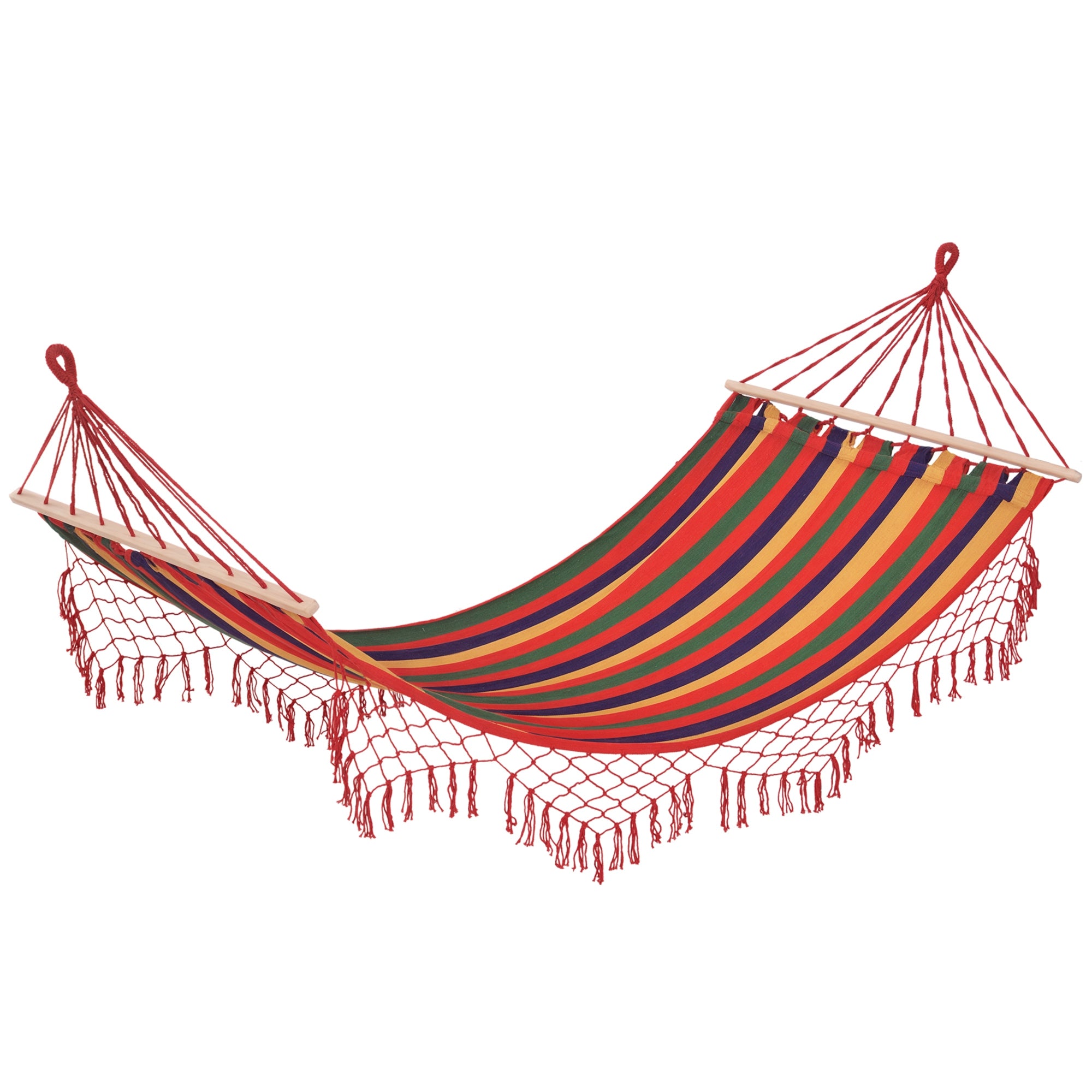 pole hammock hammock weatherproof UV-resistant 2 x 1 m up to 120KG cotton-polyester blend multicolored