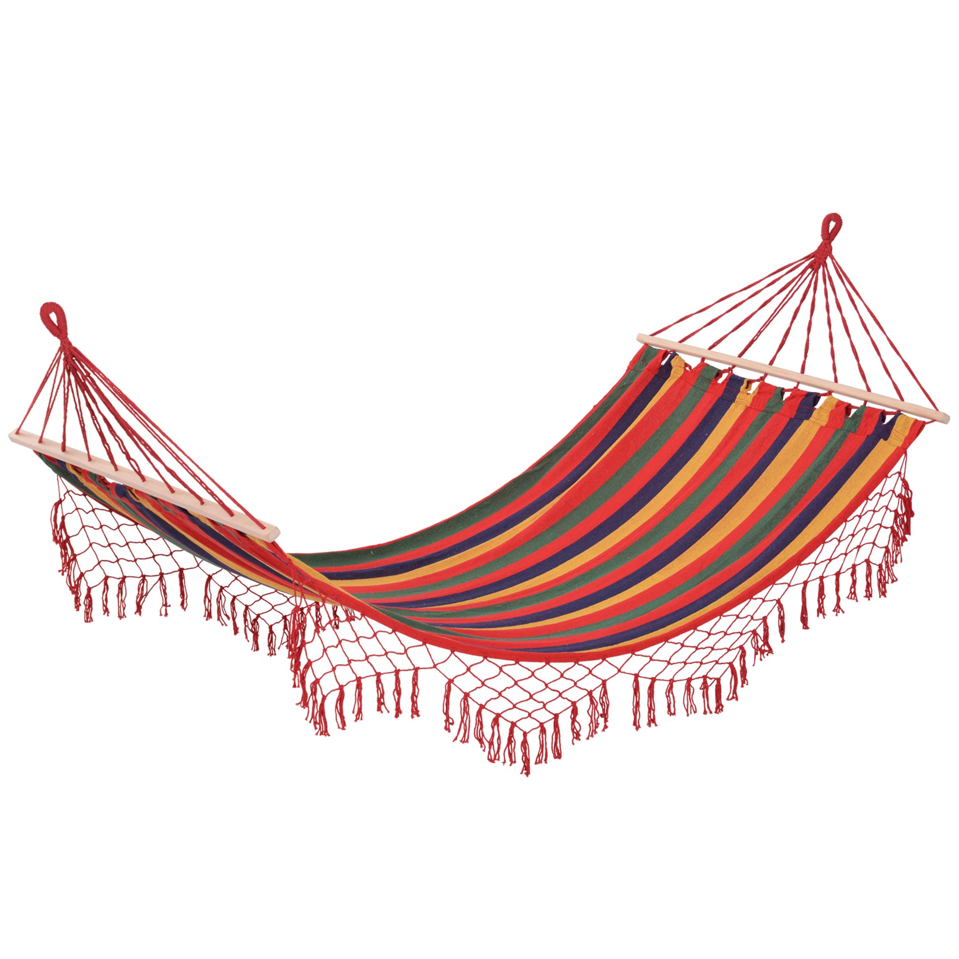 pole hammock hammock weatherproof UV-resistant 2 x 1 m up to 120KG cotton-polyester blend multicolored