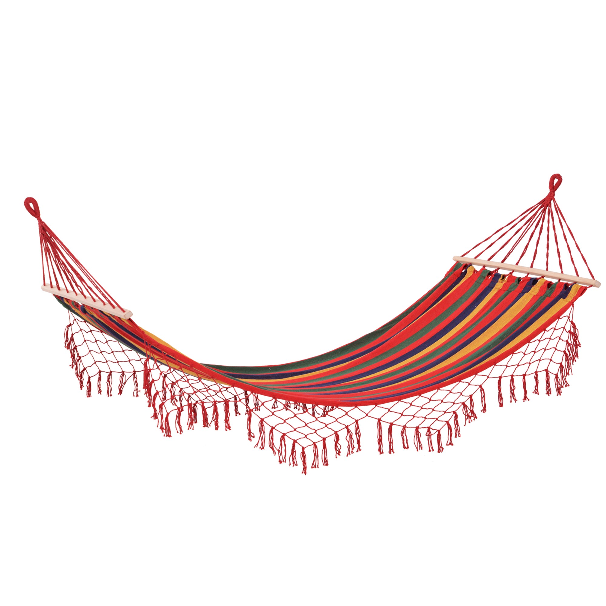 pole hammock hammock weatherproof UV-resistant 2 x 1 m up to 120KG cotton-polyester blend multicolored