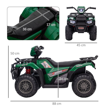 Kids Quad Electric 12V Children's Quad with Forward, Reverse Function, Music, MP3, LED Headlights Electric Quad for Children 3-5 years Green