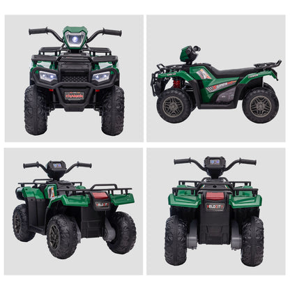 Kids Quad Electric 12V Children's Quad with Forward, Reverse Function, Music, MP3, LED Headlights Electric Quad for Children 3-5 years Green