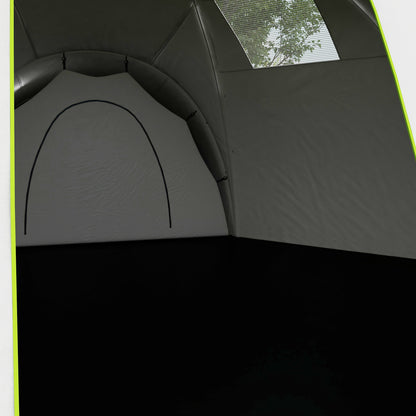 Tunnel Tent, Camping Tent for 6-9 People, Family Tent with 3 Bedrooms, Living Room, Veranda, Carrying Bag, 2000mm Water-Resistant Oxford, for Garden, Green