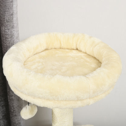 Cat Tree Climbing Scratcher Play Tower DIY Design, 171 cm Height Activity Center with 2 Niches 6 Platforms 2 Hanging Pompons Beige