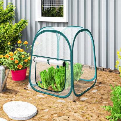 Mini Garden Greenhouse, Mini Transparent PVC Pop-Up Greenhouse, Winter Tent for Indoor or Outdoor, for Vegetables, Plants, Flowers, 70 x 70 x 80 cm