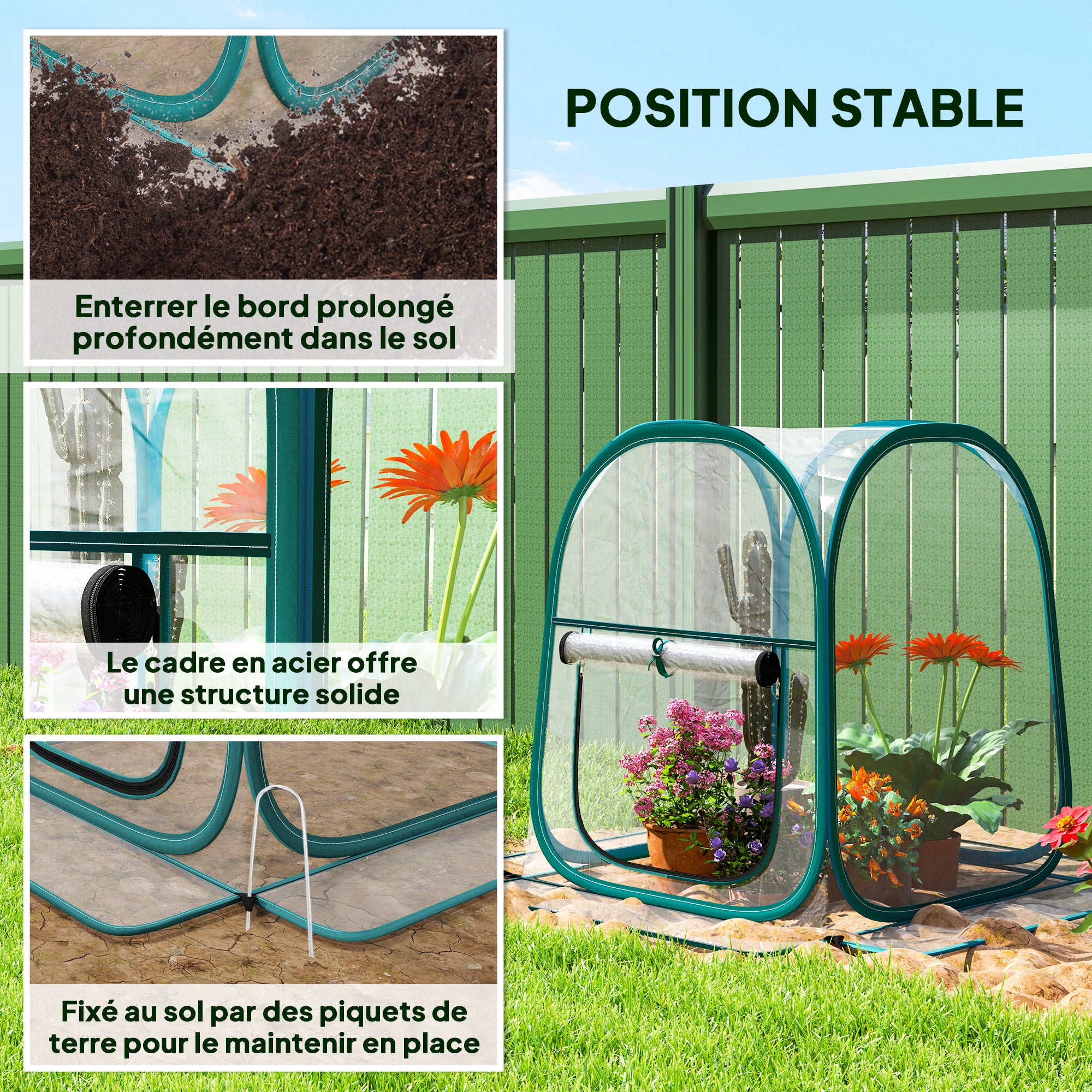Mini Garden Greenhouse, Mini Transparent PVC Pop-Up Greenhouse, Winter Tent for Indoor or Outdoor, for Vegetables, Plants, Flowers, 70 x 70 x 80 cm