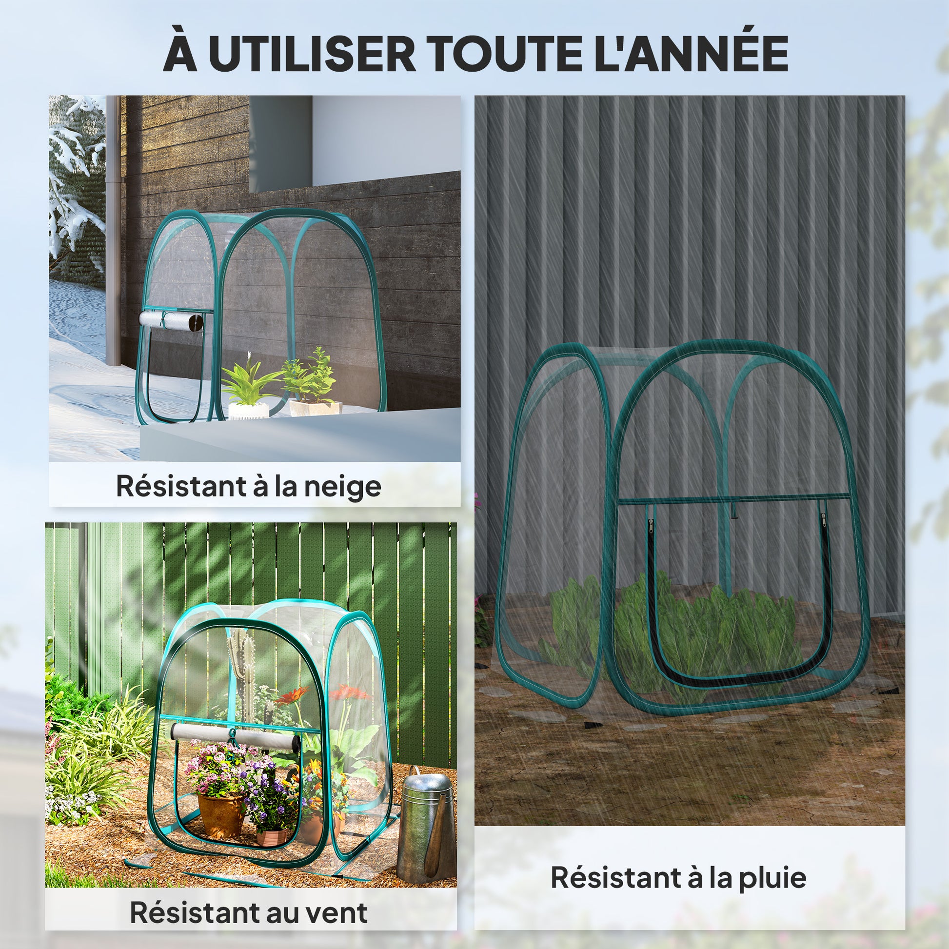 Mini Garden Greenhouse, Mini Transparent PVC Pop-Up Greenhouse, Winter Tent for Indoor or Outdoor, for Vegetables, Plants, Flowers, 70 x 70 x 80 cm