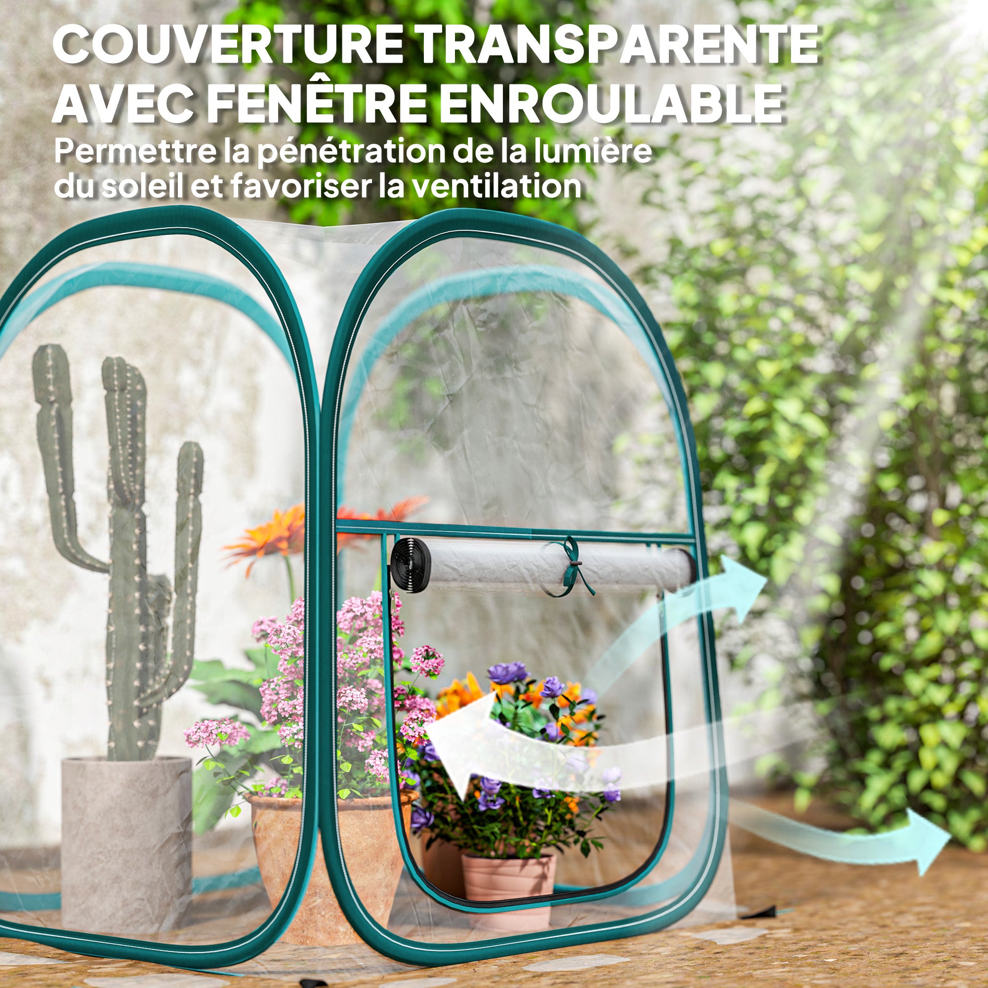 Mini Garden Greenhouse, Mini Transparent PVC Pop-Up Greenhouse, Winter Tent for Indoor or Outdoor, for Vegetables, Plants, Flowers, 70 x 70 x 80 cm