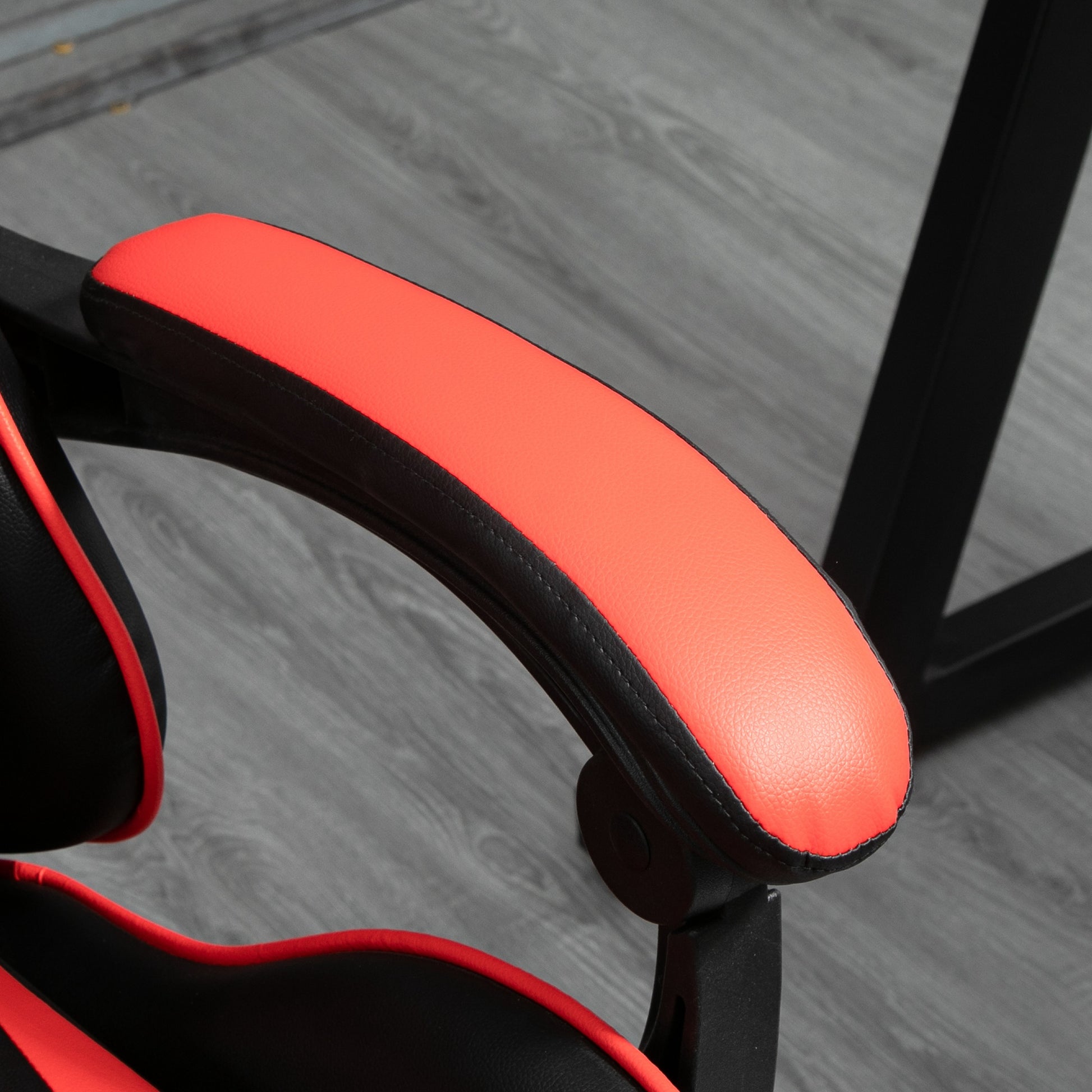 Gaming Chair Racing Swivel Chair with Height Adjustable 135° Reclining Headrest and Lumbar Pillow for Office Study 63x67x122-130 cm Red