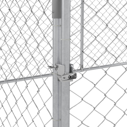 Outdoor Dog Kennel, Shelter with Waterproof Cover, 400x230x150cm, Silver and Grey