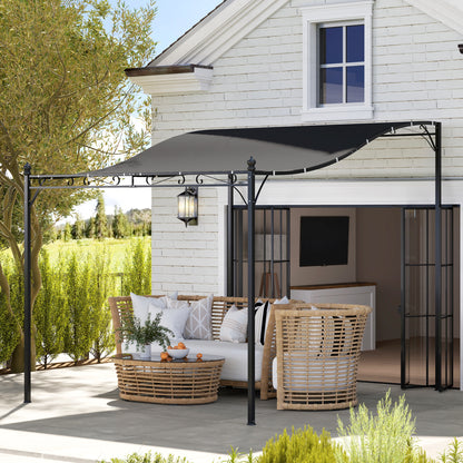 Lean-To Pergola with Roof, Water-Resistant Pergola Canopy, Freestanding Garden Pergola Terrace Pergola Canopy Sunshade for Patio Garden approx. 2.5x3x2.5 m Dark Grey