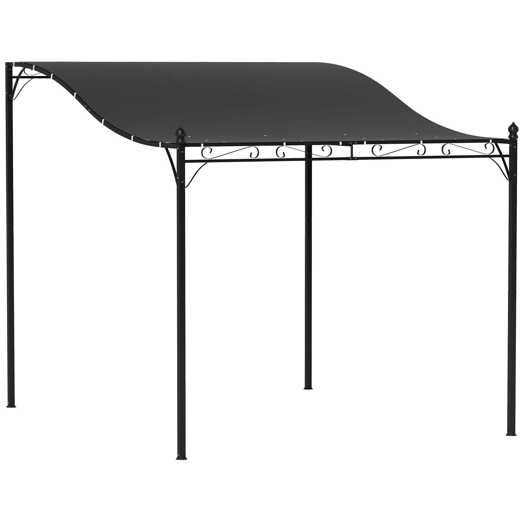 Lean-To Pergola with Roof, Water-Resistant Pergola Canopy, Freestanding Garden Pergola Terrace Pergola Canopy Sunshade for Patio Garden approx. 2.5x3x2.5 m Dark Grey
