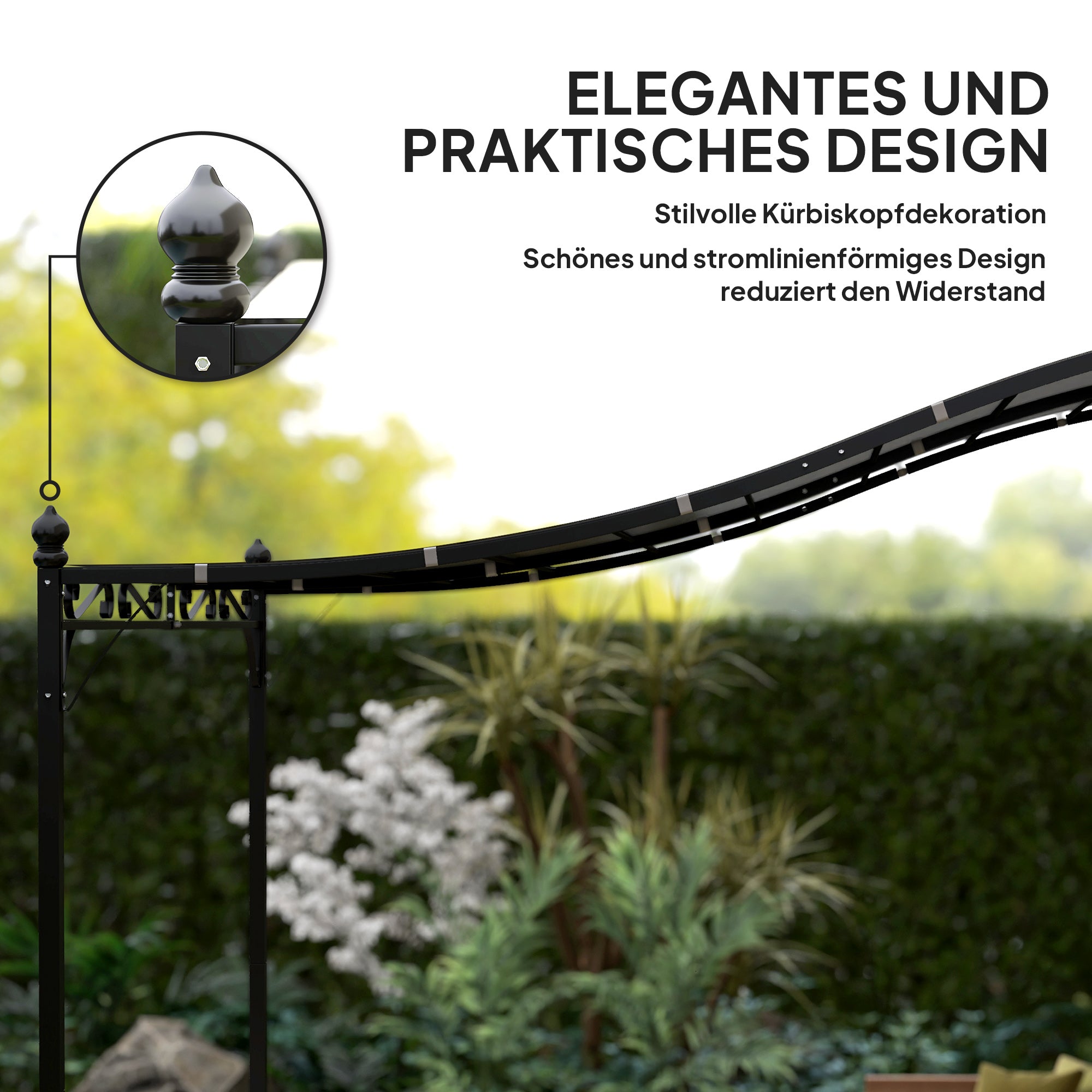 Lean-To Pergola with Roof, Water-Resistant Pergola Canopy, Freestanding Garden Pergola Terrace Pergola Canopy Sunshade for Patio Garden approx. 2.5x3x2.5 m Dark Grey