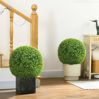 Set of 2 artificial boxwood balls 40 cm, UV protection, decoration for home, garden, wedding party, home decoration, dark green