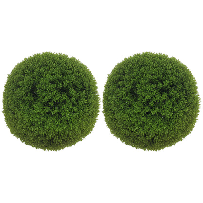Set of 2 artificial boxwood balls 40 cm, UV protection, decoration for home, garden, wedding party, home decoration, dark green