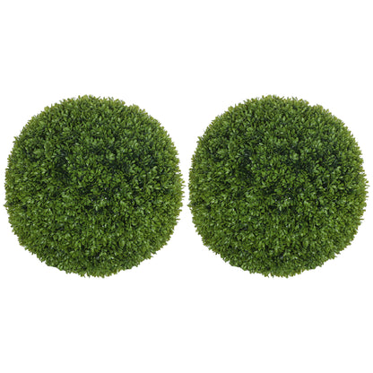 Set of 2 artificial boxwood balls 40 cm, UV protection, decoration for home, garden, wedding party, home decoration, dark green