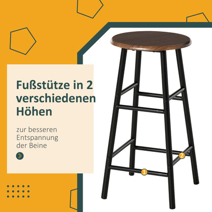 Bar Table Set Bar Table with 2 Bar Stools Dining Group Kitchen Table with Storage Shelf Dining Table for Dining Room, Kitchen, Black