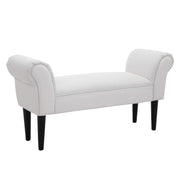 Bed End Stool Bench with Arms Upholstered Wooden Bench for Bedroom Living Room Hallway 102x36x51cm Load 130kg