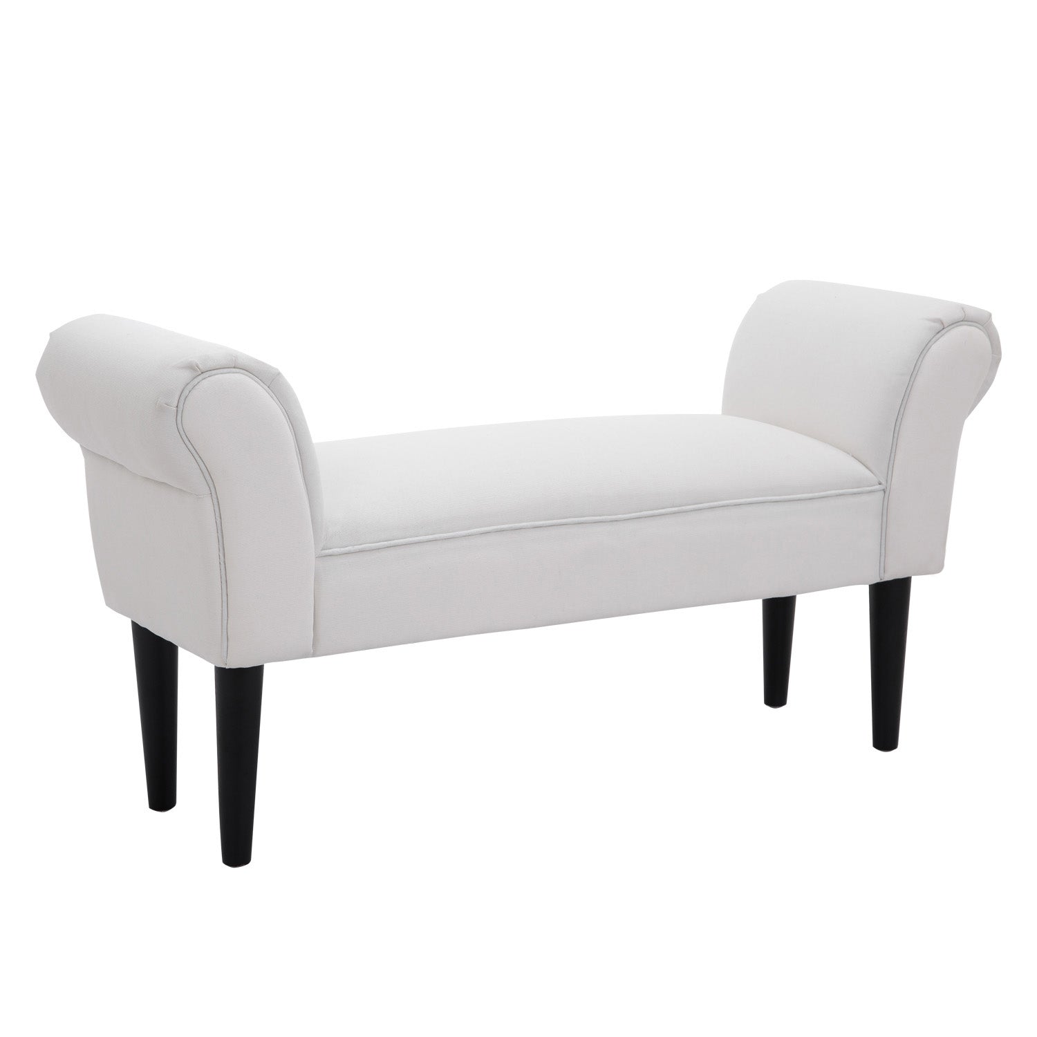 Bed End Stool Bench with Arms Upholstered Wooden Bench for Bedroom Living Room Hallway 102x36x51cm Load 130kg