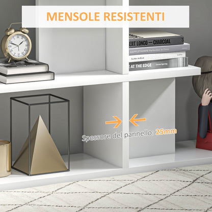 S-Shaped Bookshelf 5-Tier Modern Design Living Room, Office, Lounge, Wood, White, 120 x 28.6 x 160 cm