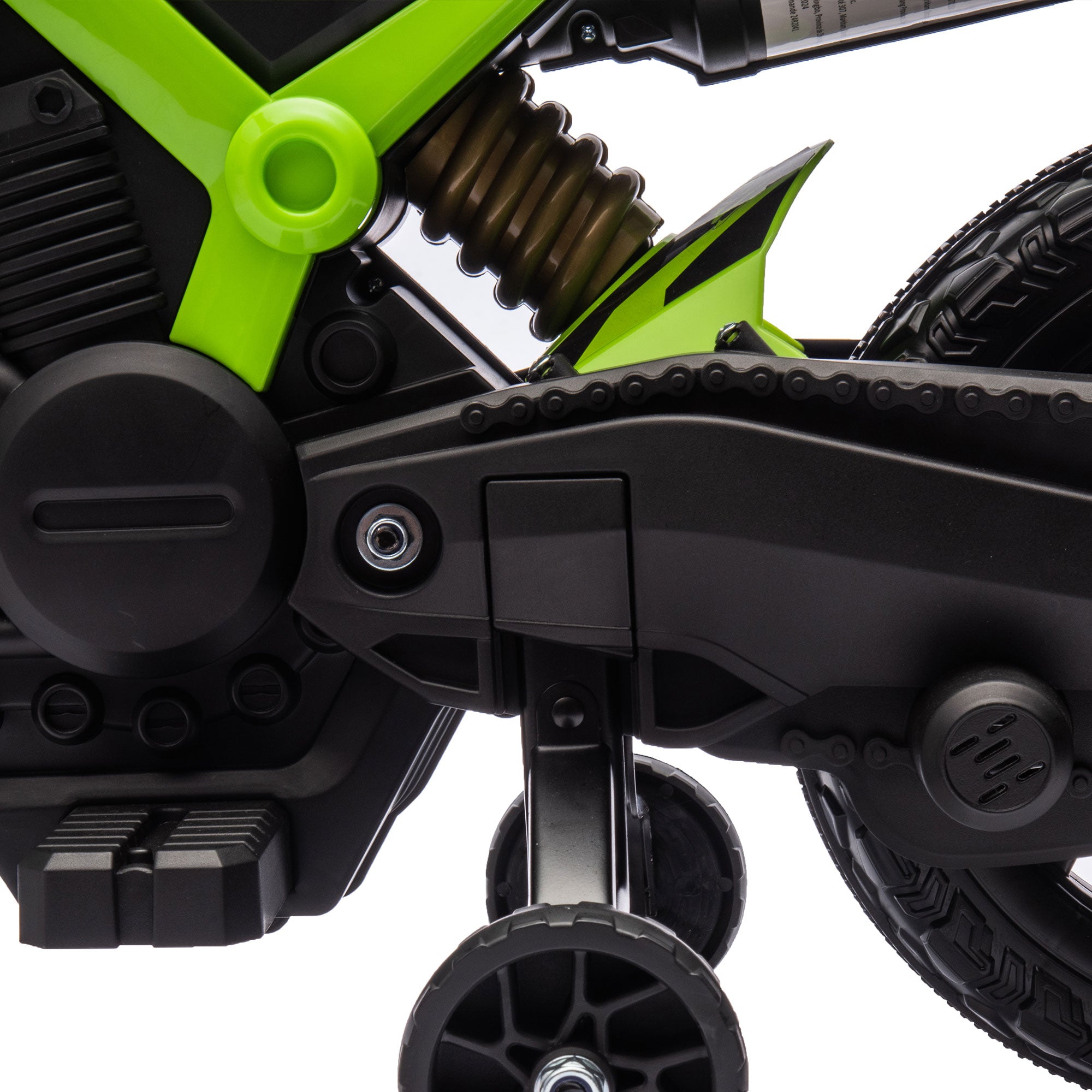 12V Electric Children's Motorbike, Kids' Motorcycle with Training Wheels, up to 3 km/h, Electric Bike with Horn and Start Sound, Children's Vehicle for 3-8 Years Kids, max 30 kg, Green