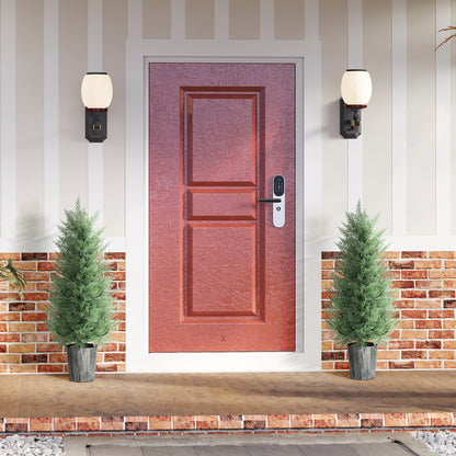 Set of 2 Large 35.4 in Artificial Cypress Trees in Pots – Lifelike Plastic Faux Plants for Living Room, Bedroom, Office, Patio • Modern Décor • Gift