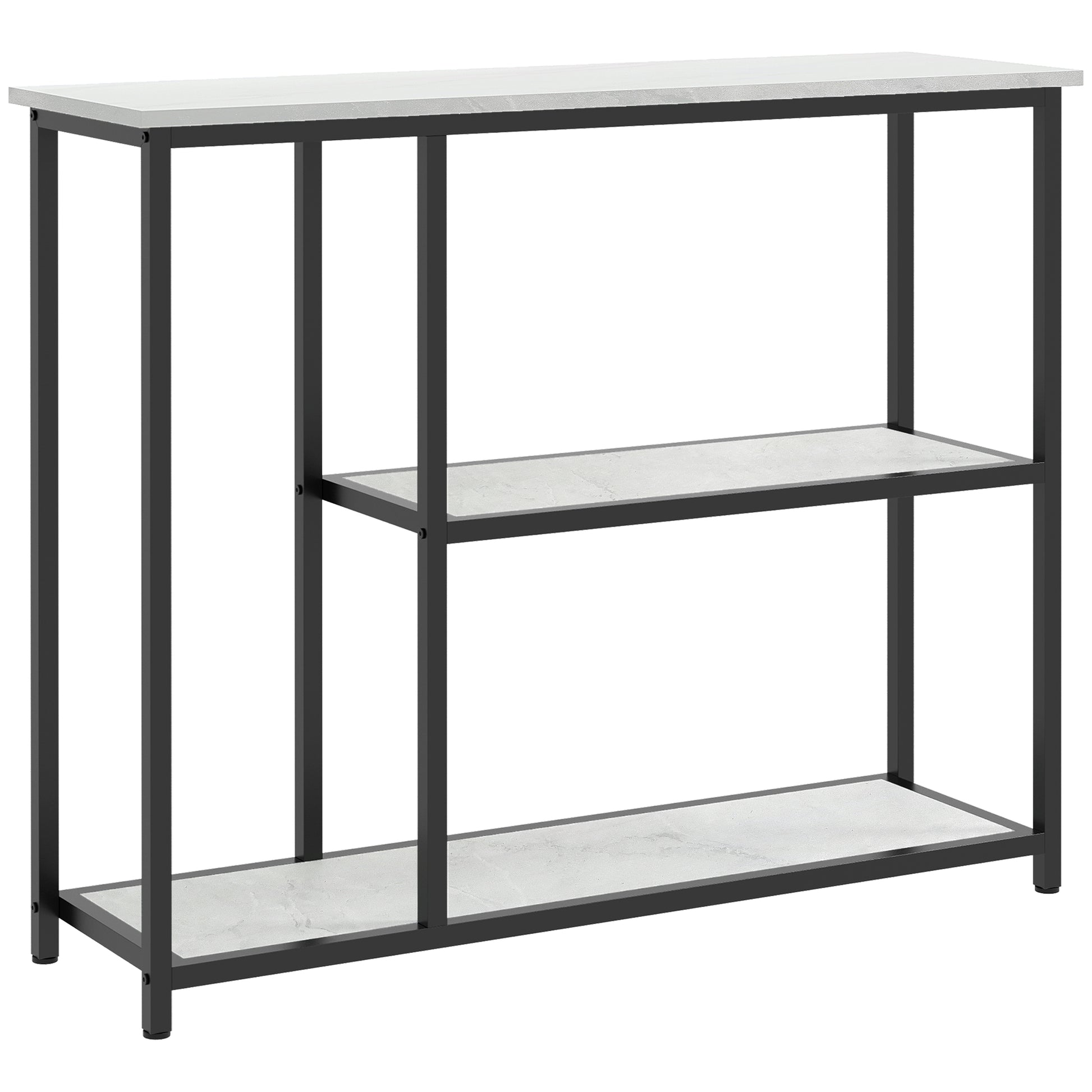 Console Table, Entryway Table with 3 Shelves, 100 x 30 x 80 cm, Side Table, Small Display Table for Small Space, Entryway, Hallway, Living Room, Bedroom, White