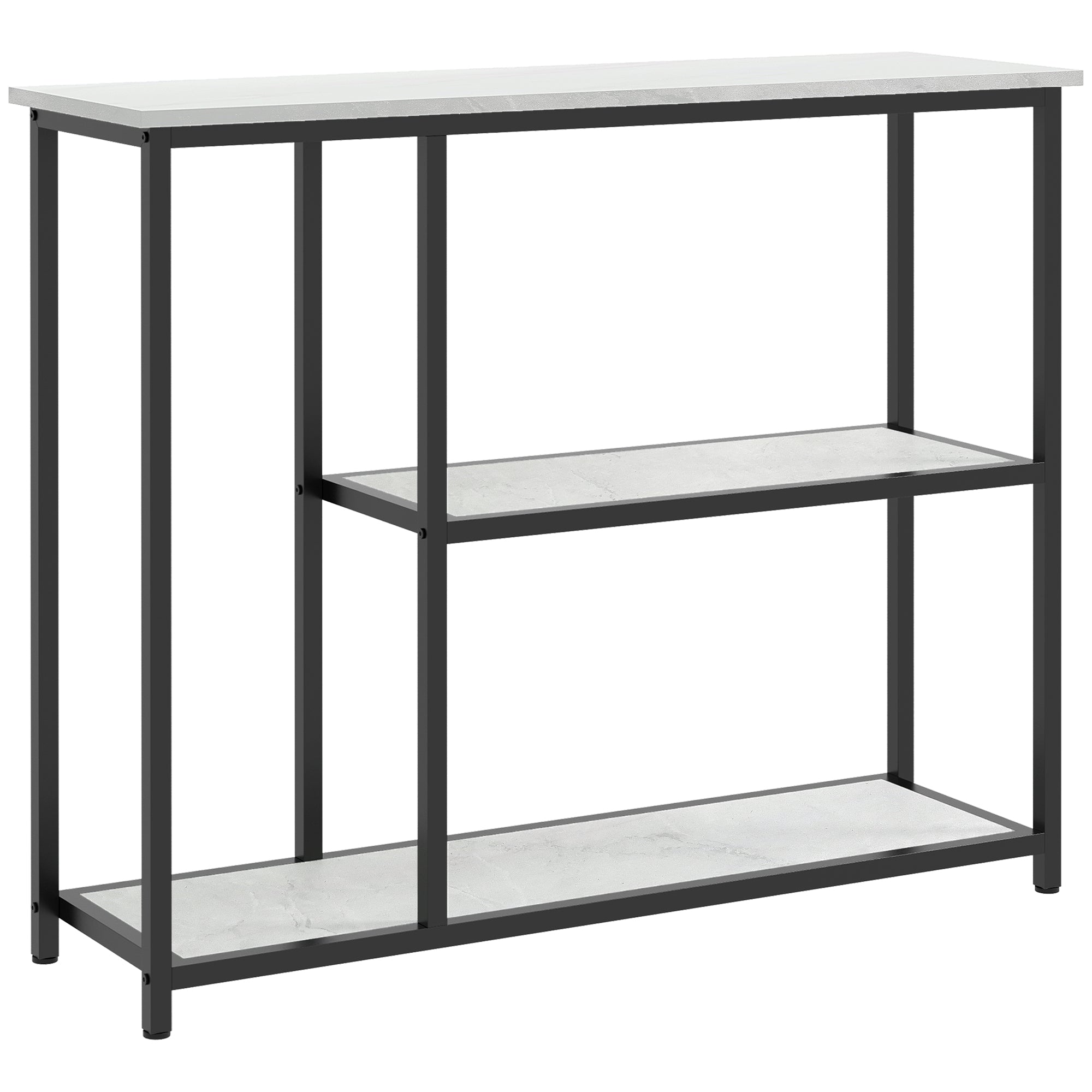 Console Table, Entryway Table with 3 Shelves, 100 x 30 x 80 cm, Side Table, Small Display Table for Small Space, Entryway, Hallway, Living Room, Bedroom, White