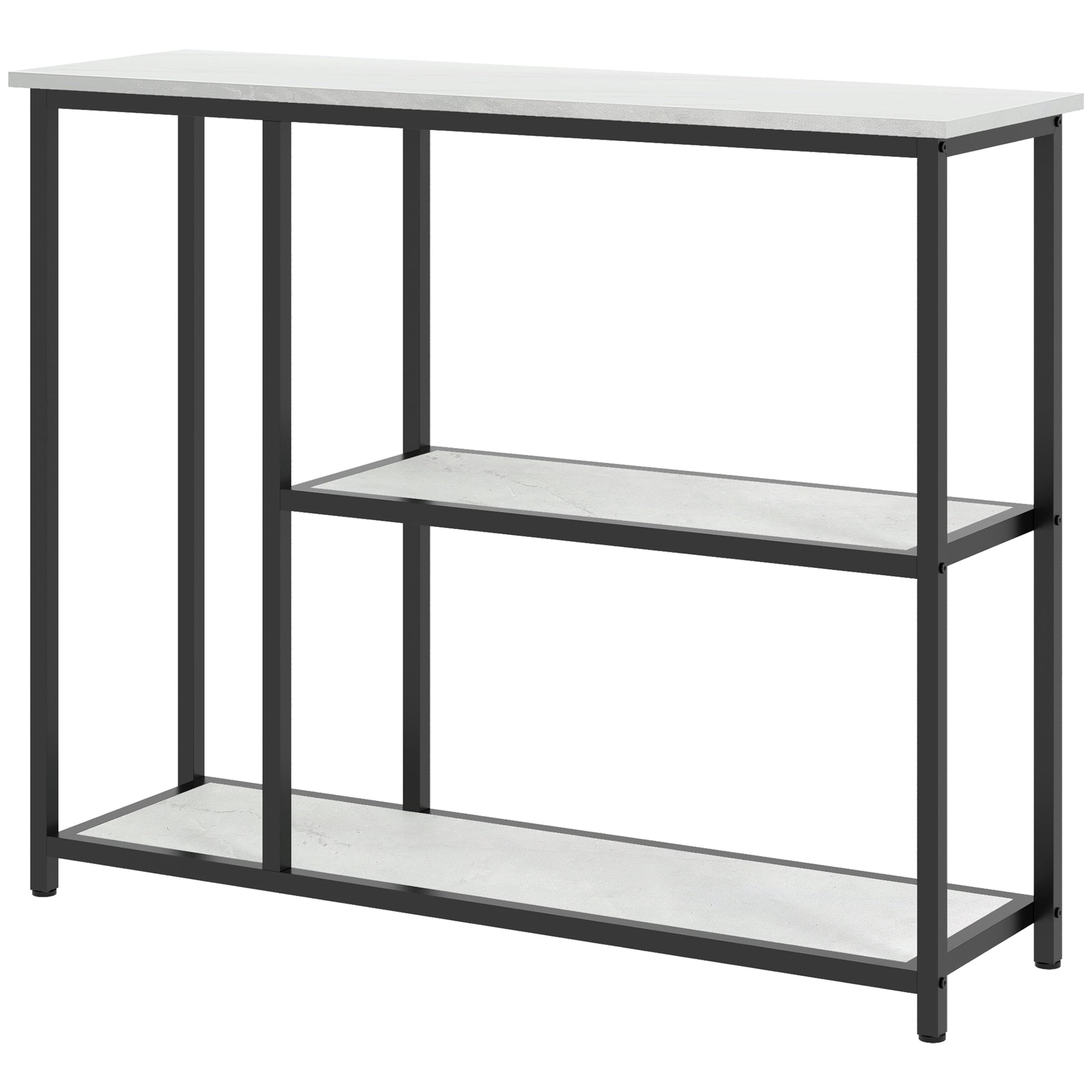 Console Table, Entryway Table with 3 Shelves, 100 x 30 x 80 cm, Side Table, Small Display Table for Small Space, Entryway, Hallway, Living Room, Bedroom, White