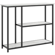 Console Table, Entryway Table with 3 Shelves, 100 x 30 x 80 cm, Side Table, Small Display Table for Small Space, Entryway, Hallway, Living Room, Bedroom, White