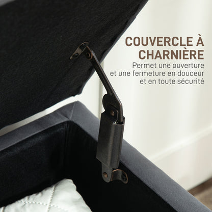 Storage Ottoman Bench 2 in 1 Velvet Storage Bench Medieval Style with Tufted Hinged Lid and Rubberwood Legs for Hallway, Living Room, Bedroom, 102 x 38 x 41 cm, Grey