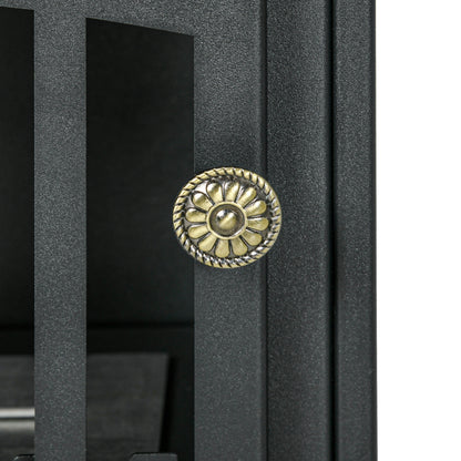 Freestanding Bioethanol Fireplace Stove with 1.2 L Stainless Steel Burner Extinguishing Lamp 3H Combustion Time for Indoors 20-25 m² 45x28x54 cm Black