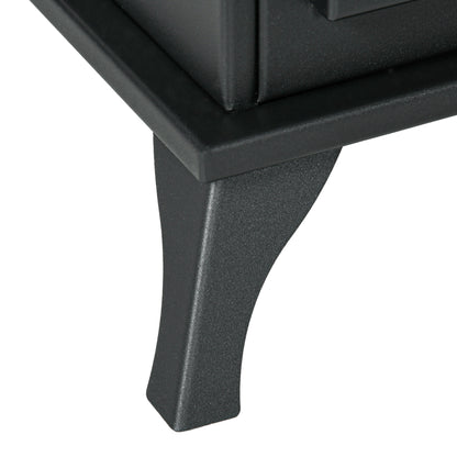 Freestanding Bioethanol Fireplace Stove with 1.2 L Stainless Steel Burner Extinguishing Lamp 3H Combustion Time for Indoors 20-25 m² 45x28x54 cm Black