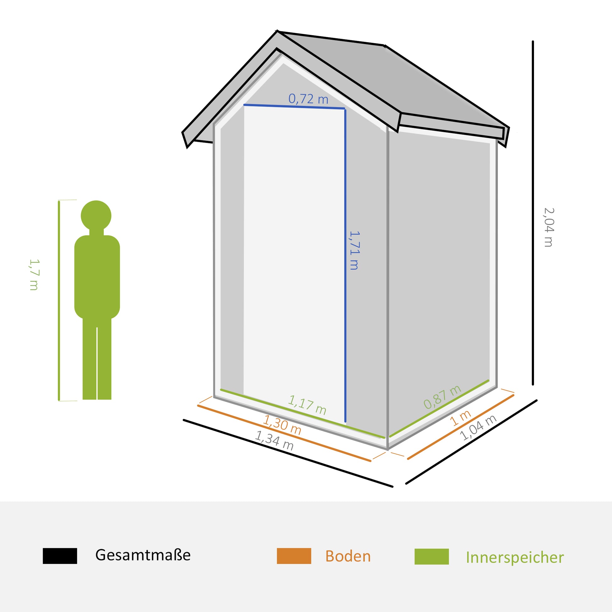 Plastic Tool Shed 1.9m² 134x104x204cm Equipment Shed with Gable Roof Door Weatherproof Garden Shed Outdoor Garden Shed Cabinet for Backyard Outdoor Area Dark Gray